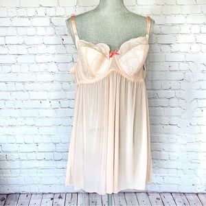 ADORE ME Plus Size Pink Sheer Babydoll Lingerie